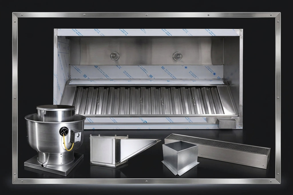 10 FT Commercial Kitchen Hood Package – Hood, Exhaust Fan & Make-Up Air